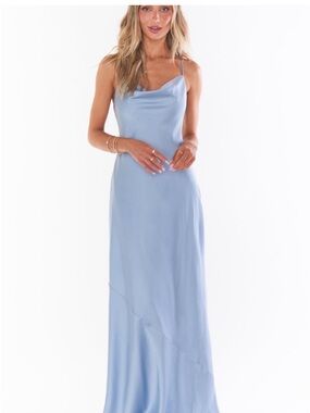 Maxi Slip Dress - Steel Blue Luxe Satin